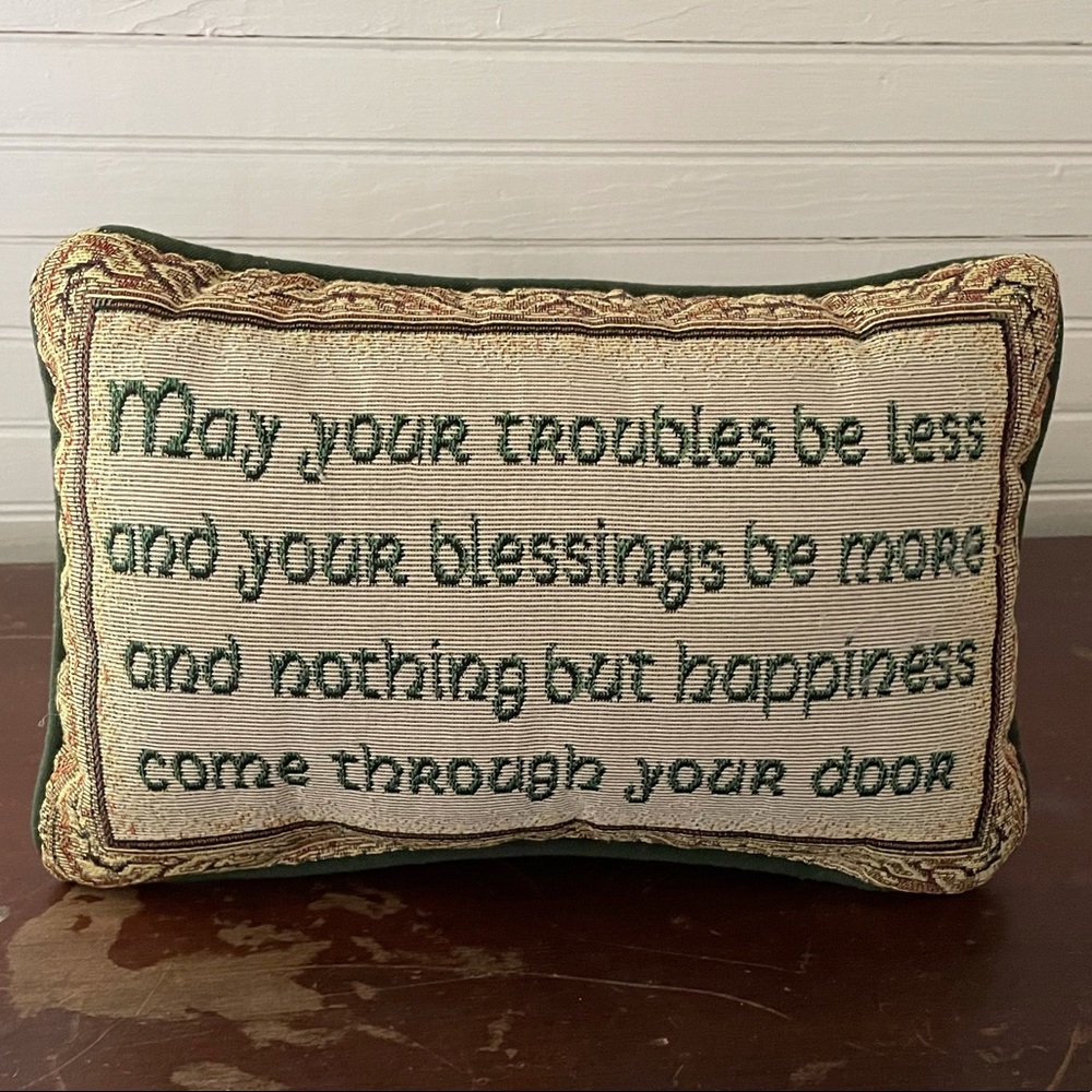 Vintage 90s Irish Saying Pillow